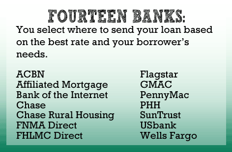 You select where to send your loan based on the best rate and the borrower's needs.